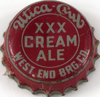 1940 Utica Club XXX Cream Ale Cork Backed crown Utica, New York