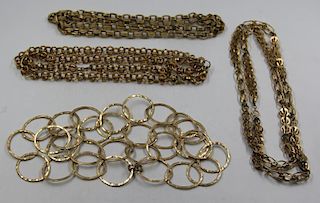 JEWELRY. 14kt Gold Chain Grouping.