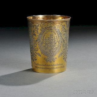 Bavarian Silver-gilt Emblem Beaker