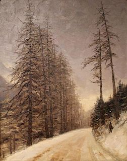 Karl Dussault (German 1860-1930) Winter Landscape