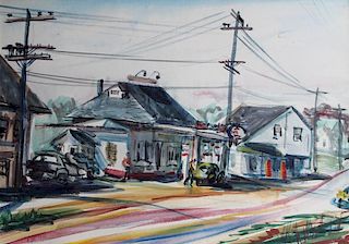 Kenneth Marcus Hugh (American 1916-2011) Ohio Route 322 and 44