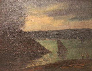 Charles LeRoy (19th/20th c.) Moonlight on the Hudson