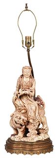 Chinese Carved Soapstone Guanyin Figural Group