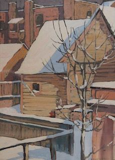 Carl Gaertner (American 1898-1952) New Snow Cleveland c. 1920