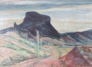 Quinter Young (American 20th c.) Desert Landscape