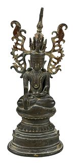 Southeast Asian Bronze Seated Buddha