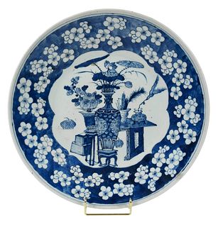 Chinese Blue and white Prunus Blossom Charger