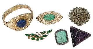 Six Pieces Gemstone Jewelry