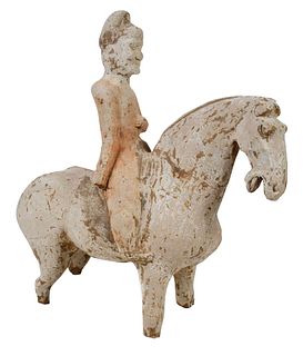 Early Chinese Burial Figure of Horse and Rider