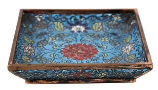 Chinese Cloisonn‚ Square Low Dish