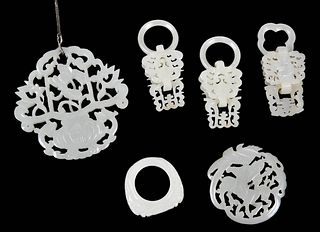 Six Pieces Carved Hardstone