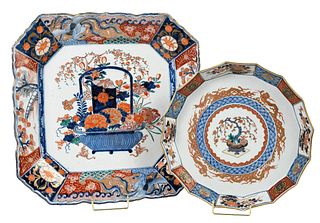 Two Hand Painted Imari Porcelain Platters