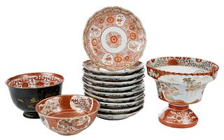 13 Japanese Porcelain Kutani Articles