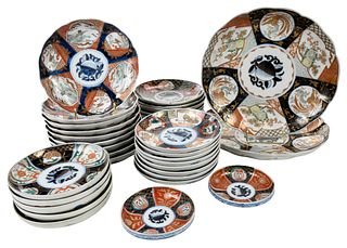 33 Piece Japanese Imari Porcelain Service