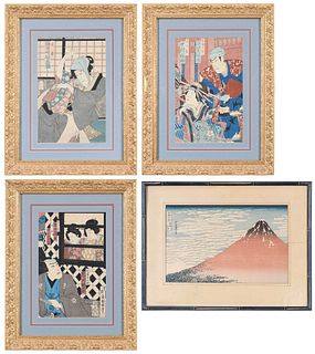 Four Framed Japanese Woodblock Prints