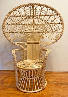 Boho Peacock Rattan Chair 