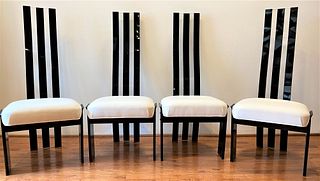 High Back Italian Design Lucite Chairs 