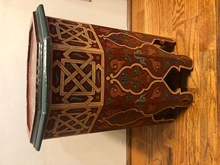 Hand Painted Folk Art End Table #1 from India 