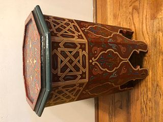 Hand Painted Folk Art End Table #2 from India 