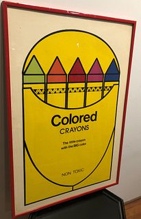 Unsigned Pop Art Lithograph of Crayon Box