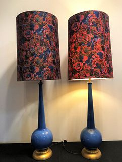 Pair of Oversized Mid Century Lamps 