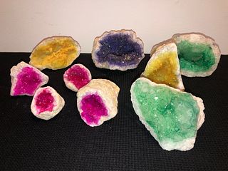 9 Assorted Geodes Neon Colors 