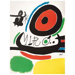 JOAN MIRÓ, Poster for the Exhibition "Tres Libres de Joan Miró en Osaka", 1970, Signed on plate, Lithography w/o print number, 29.9 x 22" (76 x 56 cm)