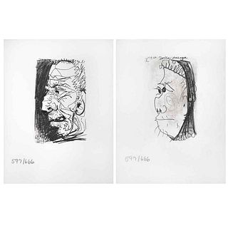 PABLO PICASSO, Different titles, From the series Gout Du Bonheur, Unsigned, Dated on plate, Lithographies 597/666, 11.8 x 8.8" (30 x 22.5 cm) paper | 