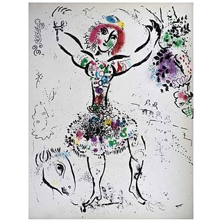 MARC CHAGALL, La malabarista, 1960, Unsigned, Lithography w/o print number, 12.5 x 9.4" (32 x 24 cm) | MARC CHAGALL, La malabarista, 1960, Sin firma, 