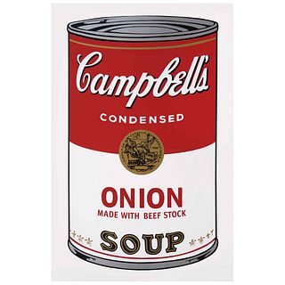 ANDY WARHOL, II.47: Campbell's Onion Soup, Stamped on back "Fill in your signature", Serigraph w/o print number, 35.9 x 35.9" (91.4 x 91.4 cm) | ANDY 