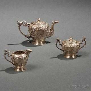 Three-piece Dutch .833 Silver Tea Service