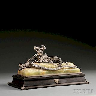 Austro-Hungarian .800 Silver Figural Inkwell