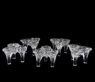 5 WARFF FOR KOSTA BODA ICICLE GLASS CANDLE HOLDERS