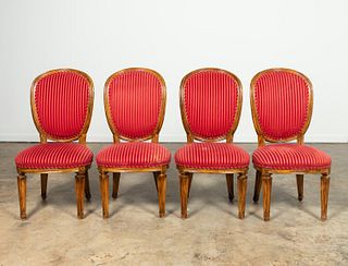 SET FOUR, LOUIS XVI-STYLE OVAL BACK SIDE CHAIRS