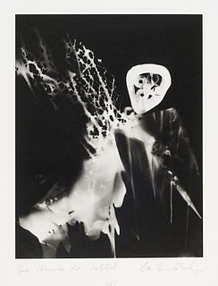 Schad, Christian Gaspard de la nuit. 1980. Portfolio mit 20 Schadographien auf Karton, 1 Radierung auf aufgewalztem Chinapapier auf schwerem schwarzen