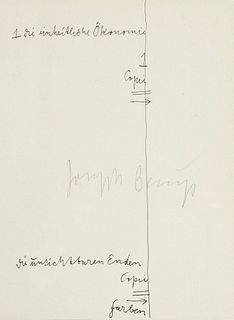 Beuys, Joseph Pass für Eintritt in die Zukunft. 1974. Einladungskarte. Lithographie auf leichtem Karton. 20 x 15 cm. Signiert. Verso typographisch bez