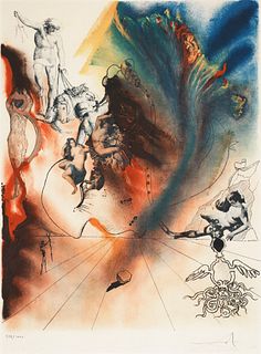 Dalí, Salvador Romantic. 1973. Farblithographie auf Arches Velin. 54 x 42cm (71,5 x 54 cm). Signiert und nummeriert. - Unter Passepartout montiert und