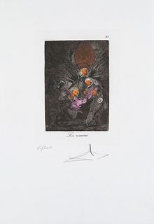 Dalí, Salvador Les Caprices de Goya de Dalí. 1977. Sammlung von 25 Blatt. Kaltnadelradierungen über Heliogravüren mit Pochoir auf Rives-Bütten. Platte