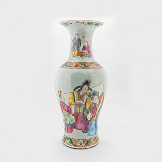 CHINESE LARGE FAMILLE ROSE VASE WITH IMMORTALS
