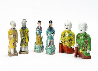 6PC CHINESE FIGURES, 4 IMMORTALS & 2 LAUGHING BOYS