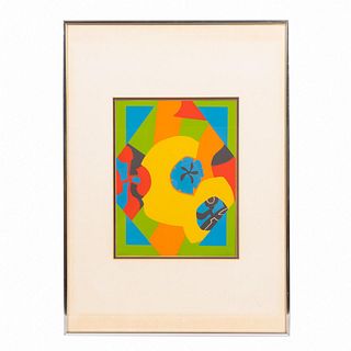 GREG COPELAND, FRAMED ABSTRACT SERIGRAPH, 1970s