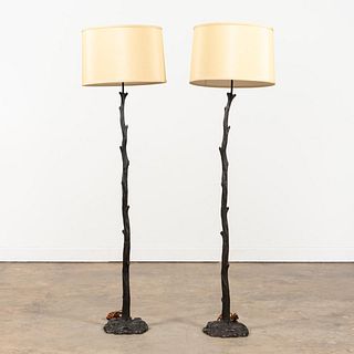 PAIR, VAUGHAN TRURO TWIG FLOOR LAMPS WITH SHADES