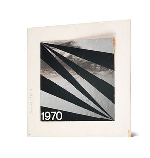 Stankowski, Anton o.T. 1970. Serigraphie auf Aluminiumkarton mit Collage. 21 x 20,6 cm. Signiert. Voll auf Unterlage montiert. - Ecken bestoßen und te