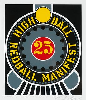 Indiana, Robert Highball on Redball Manifest. 1997. Farbserigraphie auf Papier. 42 x 35,5 cm (47 x 39,5 cm - Passepartoutausschnitt). Signiert, nummer