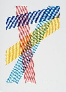 Dorazio, Piero Trigon. 1998. Farblithographie auf BFK Rives. 60 x 42 cm (70 x 50,5 cm). Signiert, datiert und nummeriert. - Sauberes Exemplar mit schö