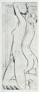 Ackermann, Max Set aus 2 Arbeiten mit einem Frauen- und einem Männerportrait. 1924 - 1930. Je Kaltnadelradierung auf chamoisfarbenem Bütten. Blattmaße