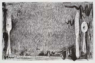 Johns, Jasper Set aus 2 Arbeiten. 1967. Mit 1 Litho- und 1 Farblithographie, je auf Papier. Blattmaße von 30,5 x 22,5 cm bis 30,5 x 45,3 cm.