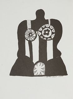Saint-Phalle, Niki de To the film industry in crisis. Lithographie auf Papier. 1967. 20 x 17 cm (30,3 x 22,3 cm). Im Stein signiert.