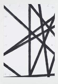 Morellet, Francois o.T. Serigraphie auf glattem Papier. 36 x 25 cm (36 x 25 cm). Signiert und nummeriert. Punktuell auf Unterlage montiert, dort verso