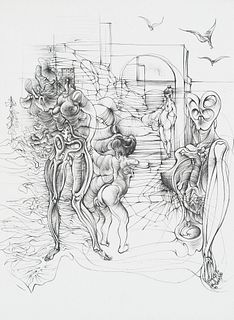 Bellmer, Hans Set aus 2 Graphiken. Je Radierung auf 1 Bl. Bütten und 1 Bl. auf Vergé mit Weiß gehöht (unikatärer Charakter). Blattmaße von ca. 48 x 34